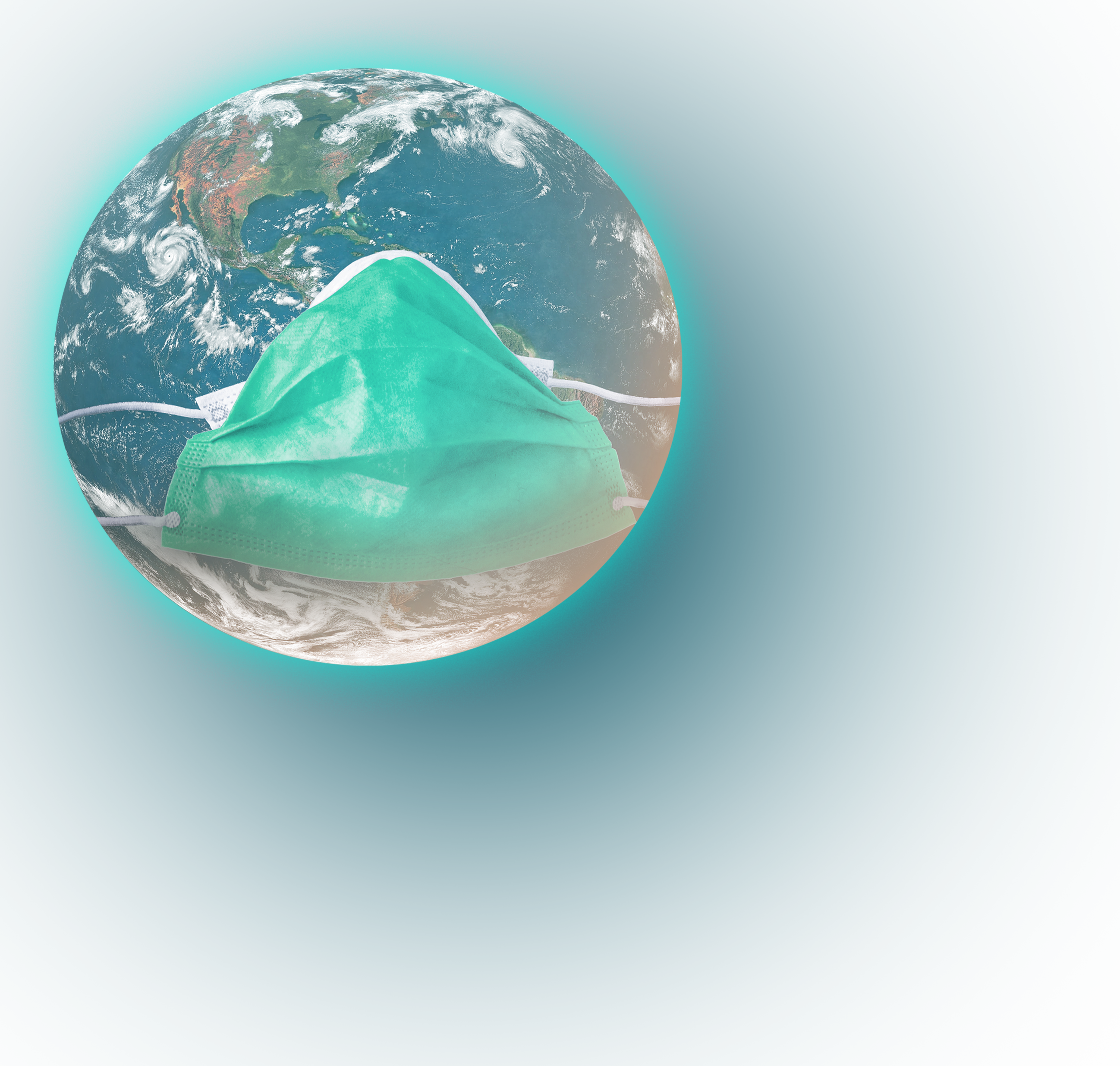 earth globe with mask png